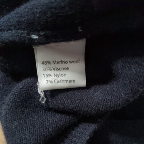 Benedetta B. Wool/Cashmere Crewneck Navy Heart Sweater Size Small - Picture 6 of 7
